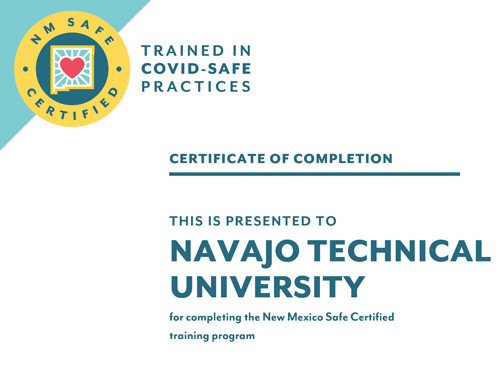 Certificate Navajo Technical University